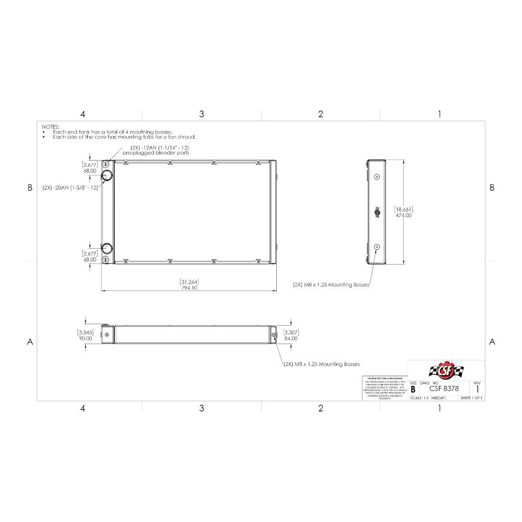 CSF 8378 Motorsport Dual-Pass Competition Radiator Photo-7 