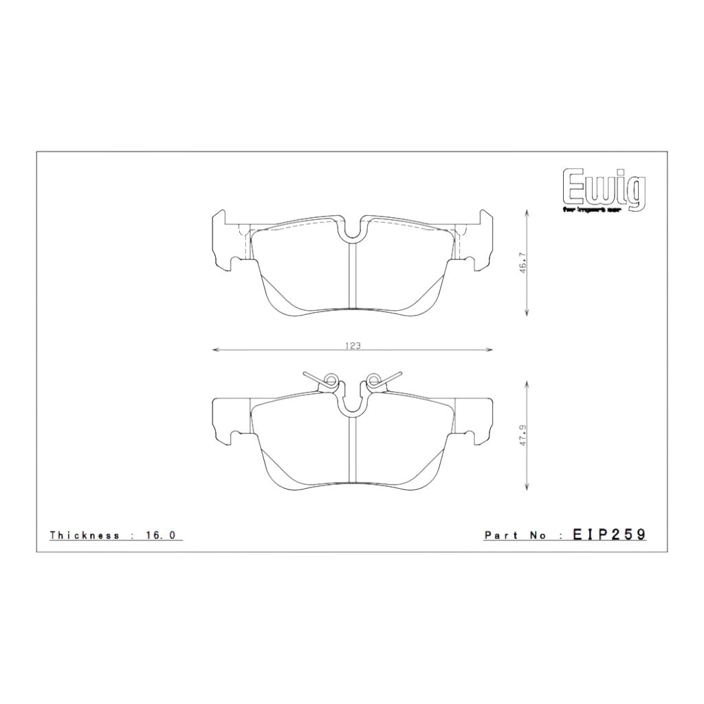 ENDLESS EIP259ME20 Rear Brake Pads for BMW 1 Series (F40) / X1 (F48) / X2 (F39), MINI Cooper / Cooper-S (F54) Photo-1 