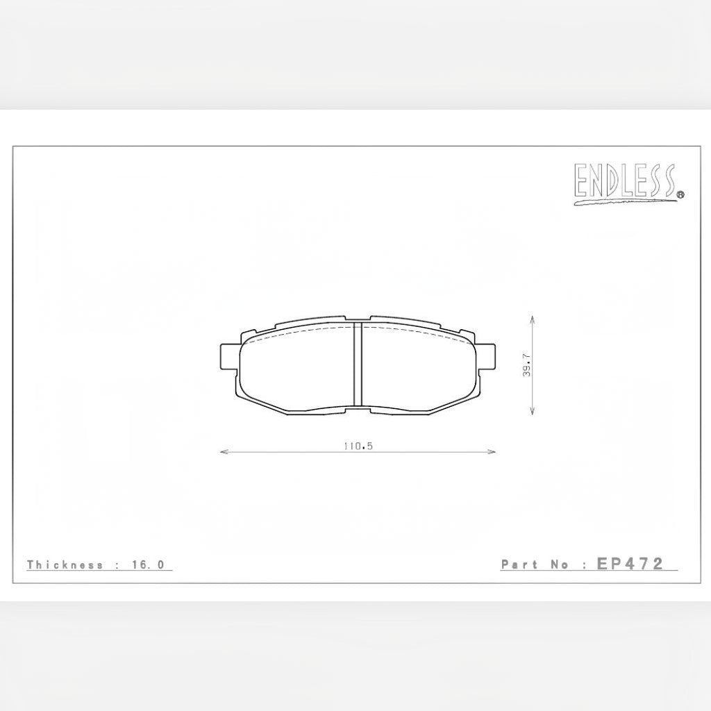 ENDLESS EP472N38SP Rear Brake Pads for SUBARU Legacy (BM/BR9) / BRZ / TOYOTA 86 Photo-1 