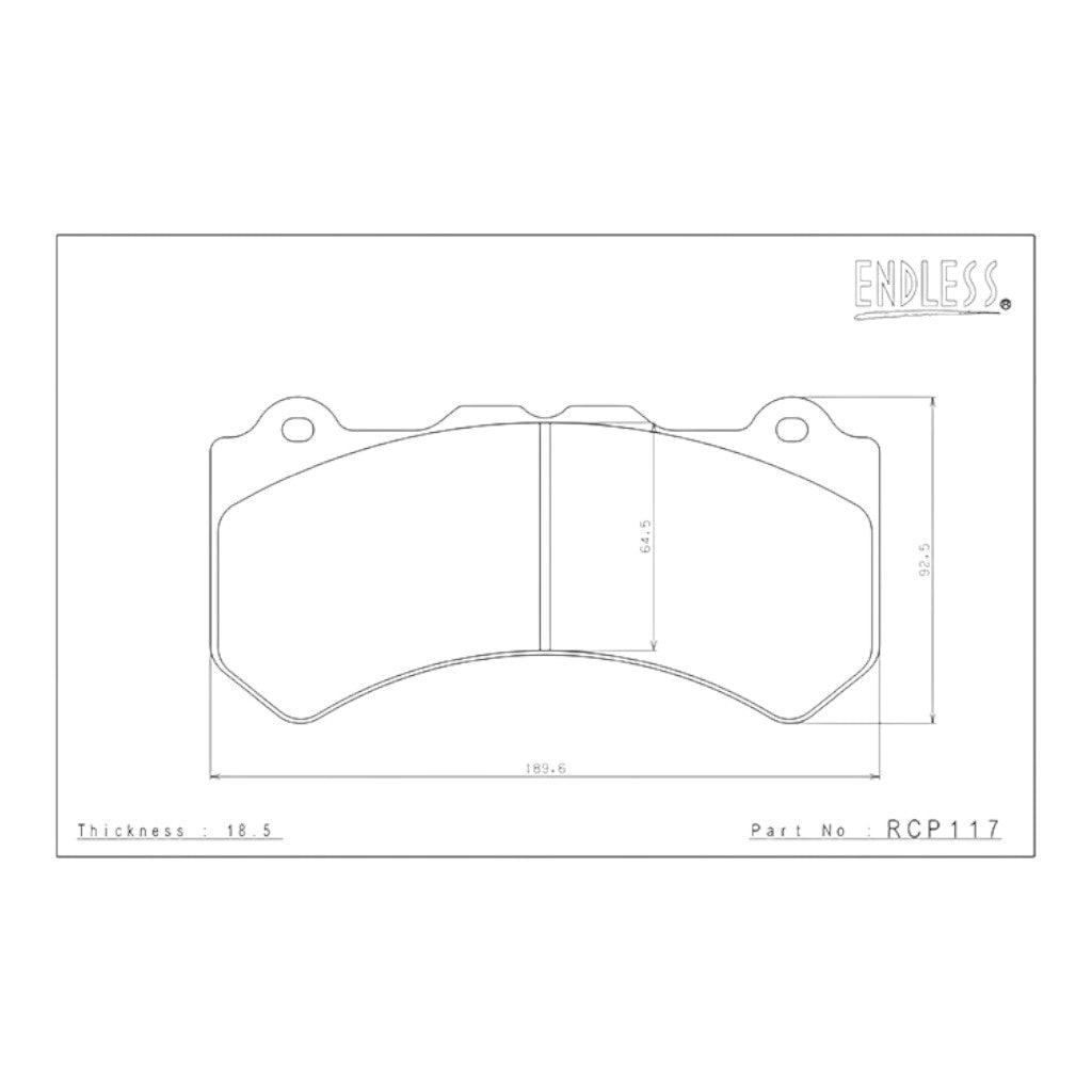 ENDLESS RCP117MXPL Front Brake Pads MX72 Plus Compound for NISSAN GT-R (R35)/DODGE Challenger Hellcat/392/ AUDI RS6 (C6/4F) Photo-1 