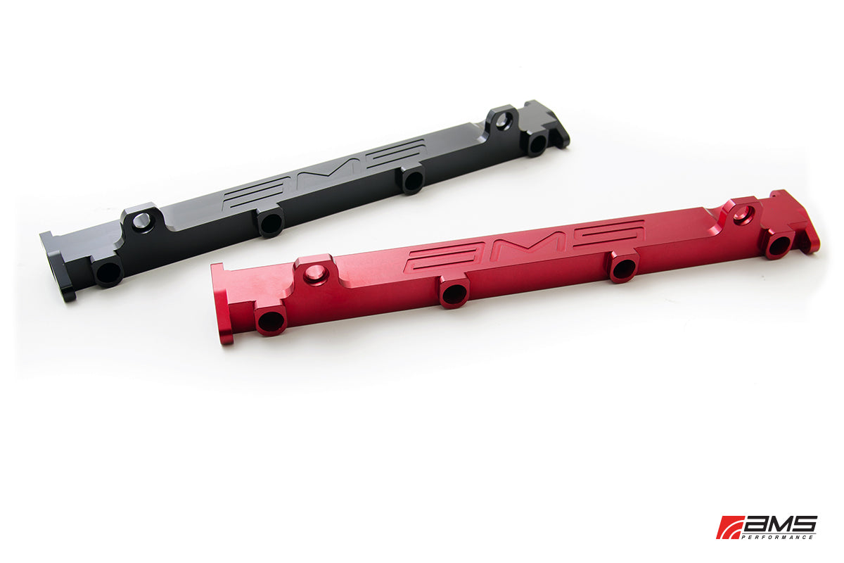 AMS AMS.01.07.0102-2 Aluminum Fuel Rail MITSUBISHI LANCER EVO IV / V / VI / VII / VIII / IX (Red) Photo-0 