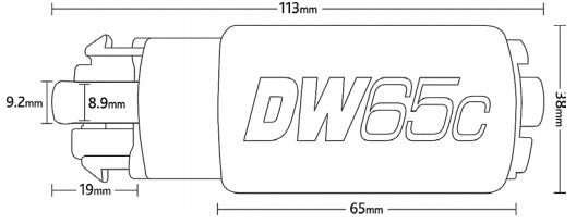 DEATSCHWERKS 9-651-1017 DW65C series, 265lph compact fuel pump (in-tank) without mounting clips w/I Photo-1 