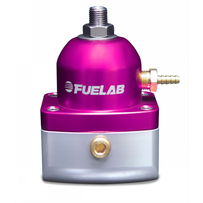 FUELAB 54502-4-T Mini Fuel Pressure Regulator In-Line TBI (10-25 psi, 6AN-In, 6AN-Out) Purple Photo-0 