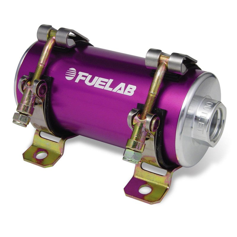 FUELAB 41402-4 EFI In-Line Fuel Pump PRODIGY (140 GPH @ 45 PSI, 100 PSI max, up to 1400 HP) Purple Photo-0 