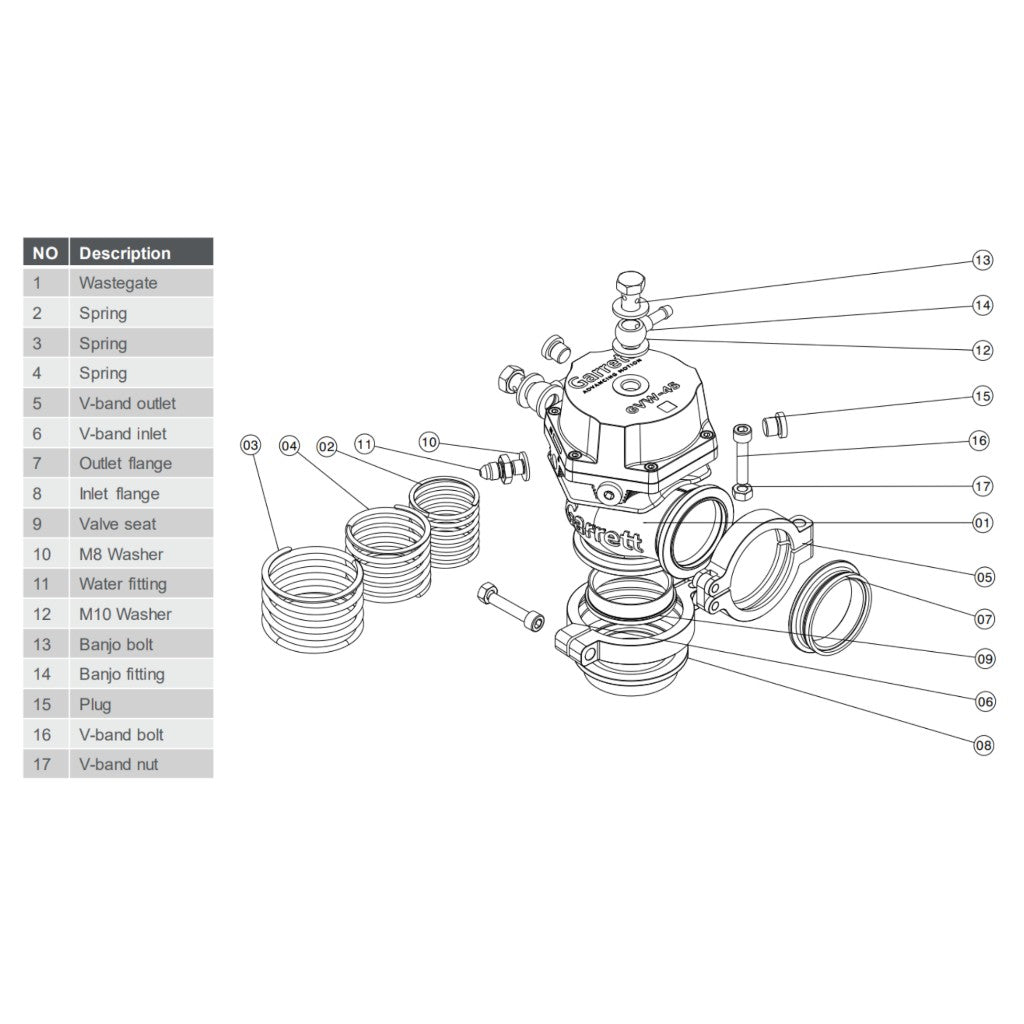 GARRETT 910478-0001 Valve / Bushing Kit 40mm (includes valve, bushing; seal washer, O-ring, valve stem nut and seat) for Wastegate GVW-40 Photo-1 