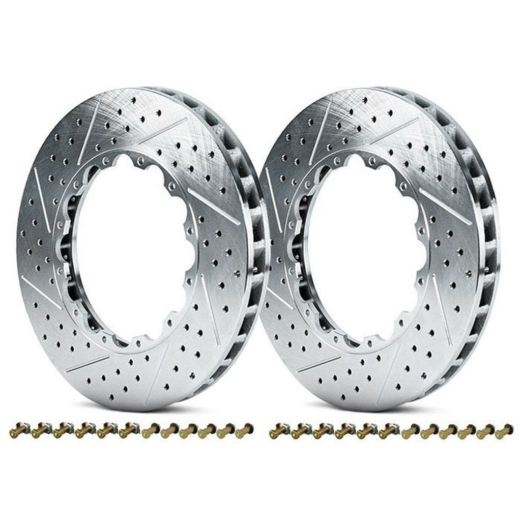 GIRODISC D2-017D Rear Brake Rotors Replacement Rings Kit Straight Slotted & Cross Drilled 329x26 mm Photo-0 