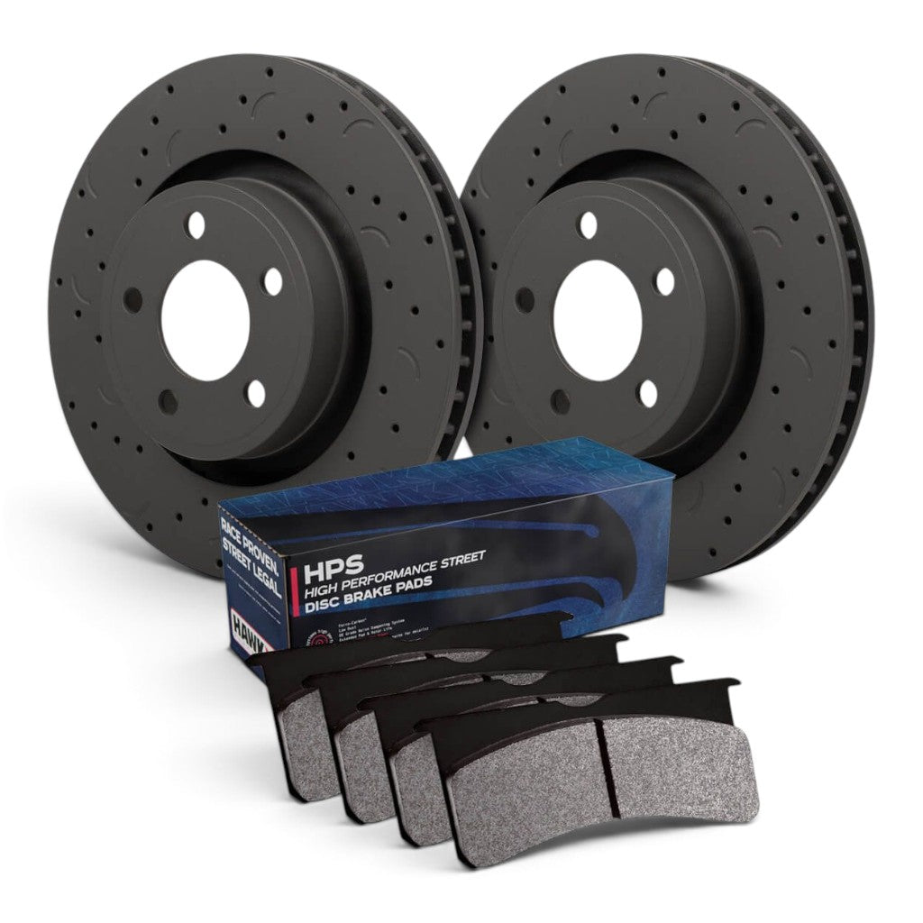 HAWK HKC4406.568F Brake Kit (Rotor Talon C-Drilled/HPS Brake Pad) Photo-0 