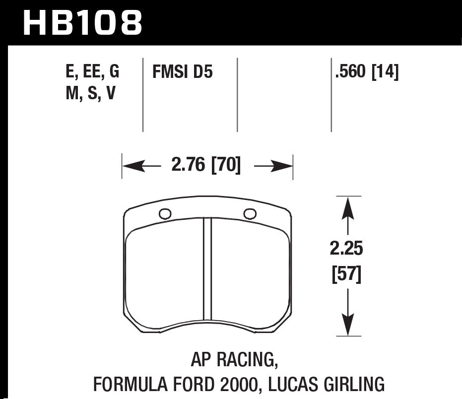 HAWK HB108D.560 Brake Pads ER-1 Endurance Racing Photo-1 