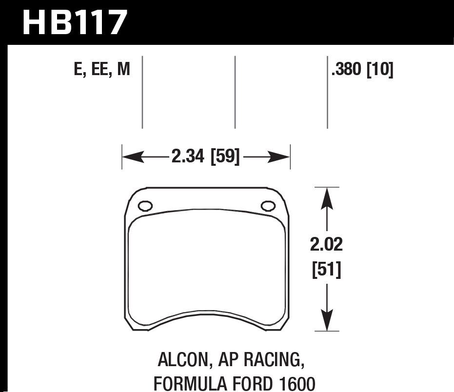 HAWK HB117D.380 Brake Pads ER-1 Endurance Racing Photo-1 