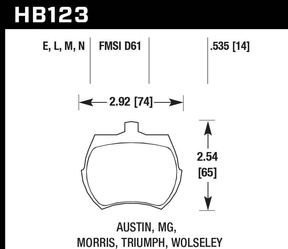 HAWK HB123D.535 Front Brake Pads ER-1 Endurance Racing for TRIUMPH TR7 1975-1982 Photo-1 