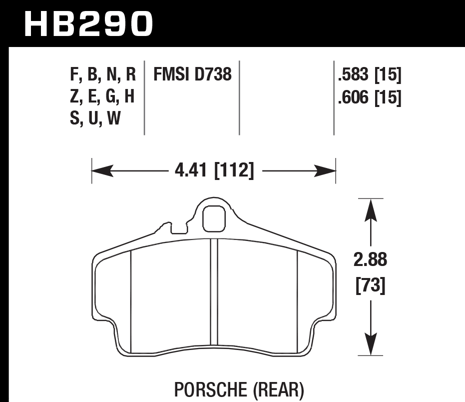 HAWK HB290D.583 Front Brake Pads ER-1 Endurance Racing for PORSCHE Boxster S 3.2L 2006 Photo-1 