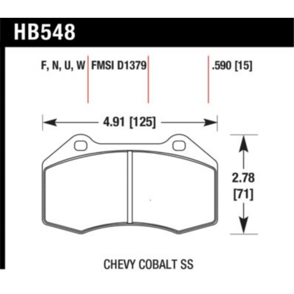 HAWK HB548G.510 Brake Pads DTC-60 Front for MAZDA MX-5 Miata / ALFA ROMEO 4C Photo-1 