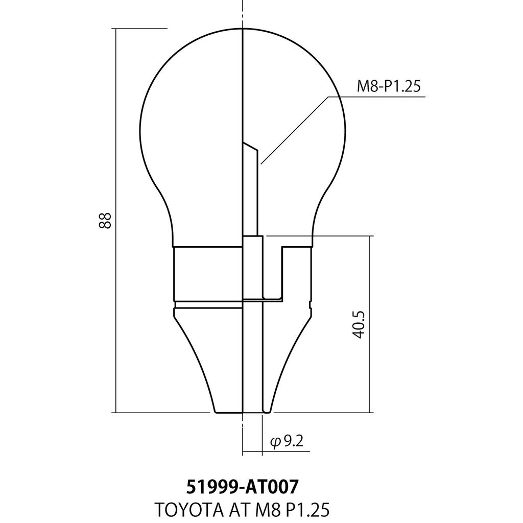 HKS 51999-AT007 Gear Knob (Carbon / d-47 mm / M8-P1.25) for TOYOTA Hiace AT (H200) / Alphard AT (H30) Photo-5 