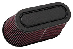 K&N RP-5182 UNIVERSAL Air Filter - CARBON Fiber Top and Base3.5"FLG OD, 12" X 6"B, 9-15/16" X 3-15/16"T, 6"H Photo-0 