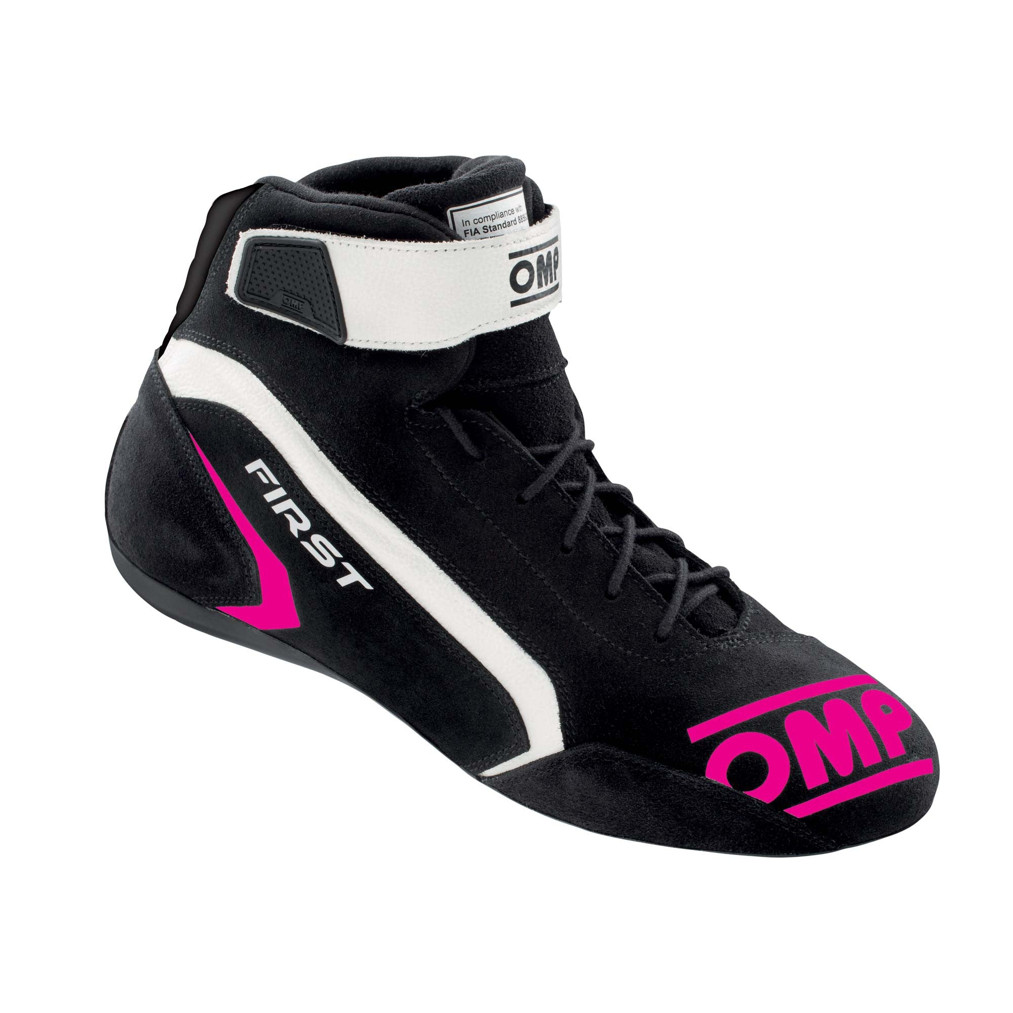 OMP IC0-0824-A01-277-44 FIRST my2021 Racing shoes, FIA 8856-2018, black/fuchsia, size 44 Photo-0 