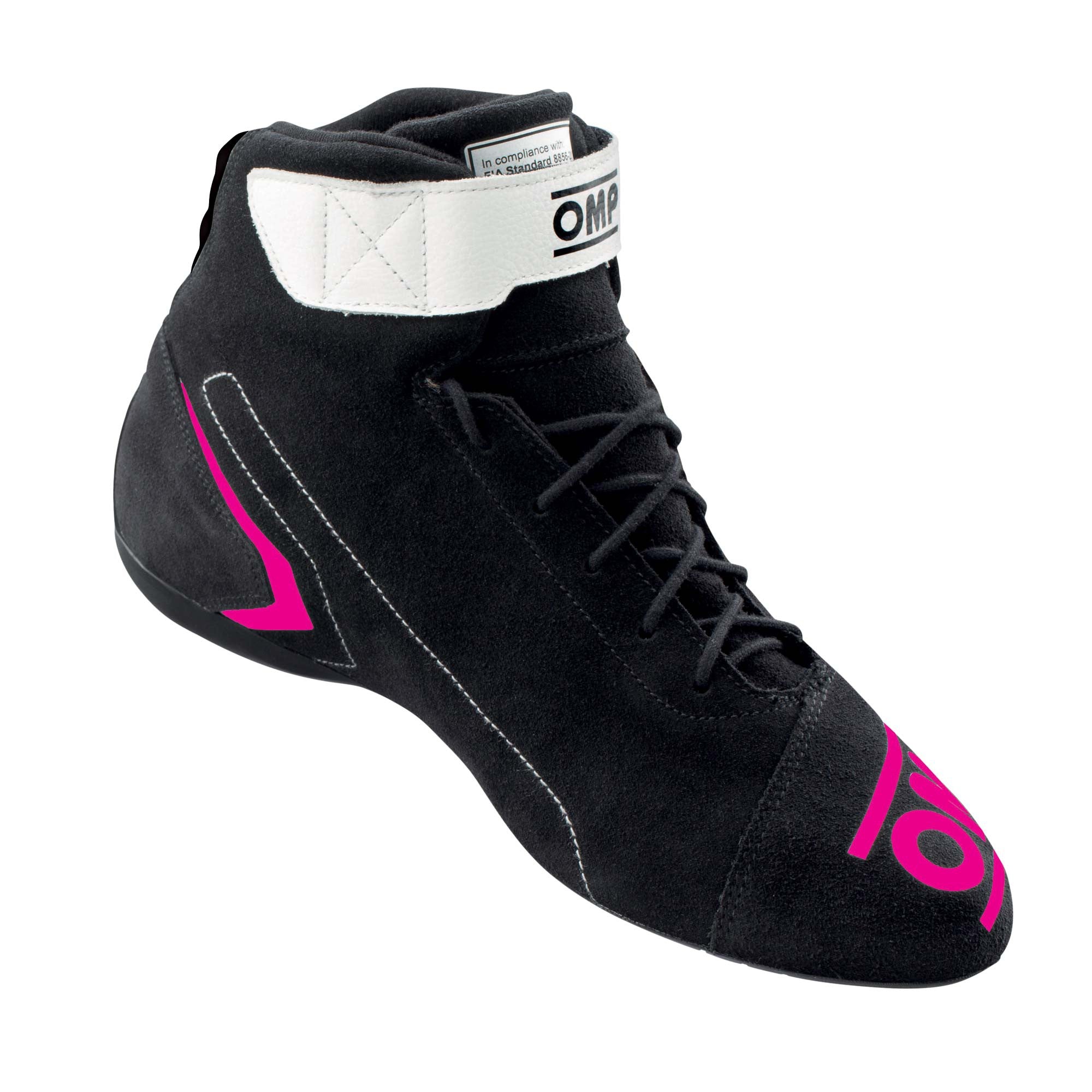 OMP IC0-0824-A01-277-38 FIRST my2021 Racing shoes, FIA 8856-2018, black/fuchsia, size 38 Photo-1 