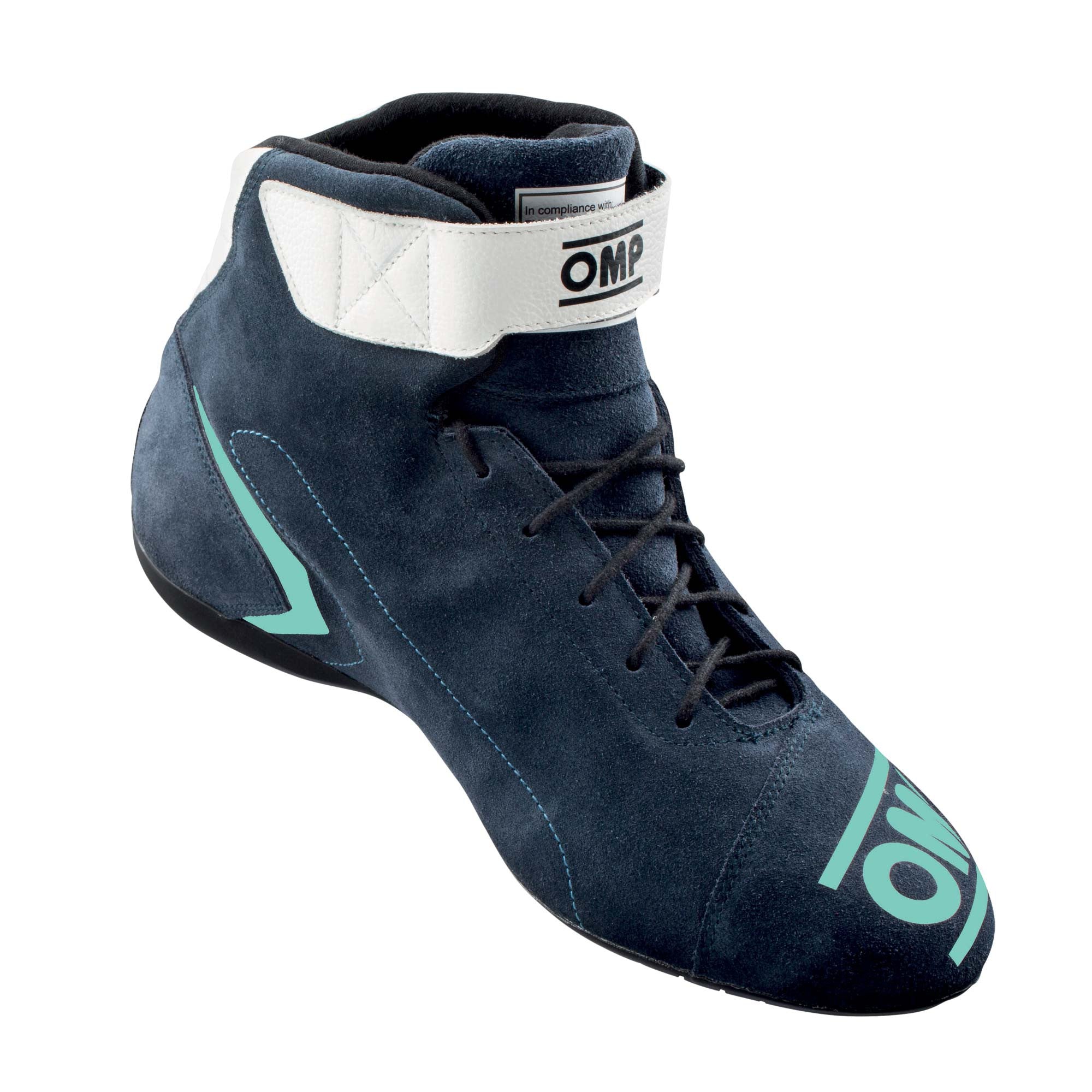 OMP IC0-0824-A01-248-38 FIRST my2021 Racing shoes, FIA 8856-2018, navy blue/tiffany, size 38 Photo-1 