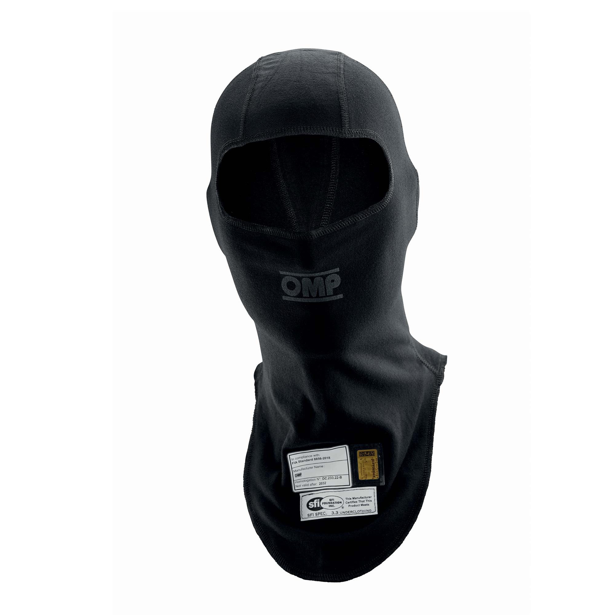 OMP IE0-0791-A01-071-LXL ONE EVO Balaclava, FIA 8856-2018, black, size L/XL Photo-0 