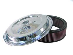 K&N CE-1502 Replacement Air Filter w/Chrome LidCHROME/TOP,2 HL,W/E-1500; K&N LOGO Photo-0 