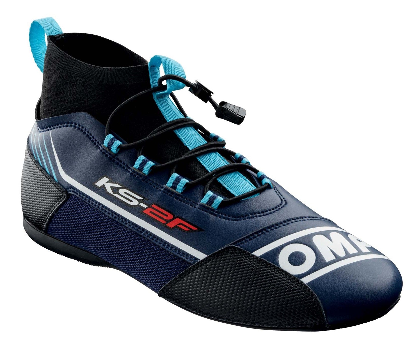 OMP KC0-0830-A01-244-33 KS-2F Karting shoes, children, navy blue/cyan, size 33 Photo-0 