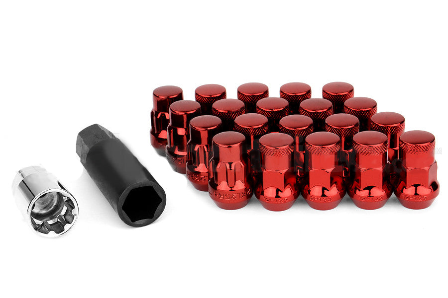 MUTEKI 32925RP Lug nuts kit with lock nuts SR35 16+4 12X1.25 35mm Red (Close End) Photo-0 