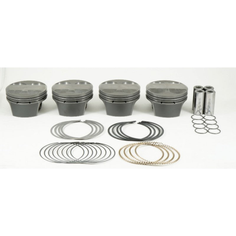 MAHLE 930024135T Piston Kit with TBC (87.25mm x 30mm CH, 99.0mm stroke, 152.0mm rod, 22mm pin, 4.3cc, 321g, 12.4CR, 4032) for ACURA K24 2.4L Photo-0 