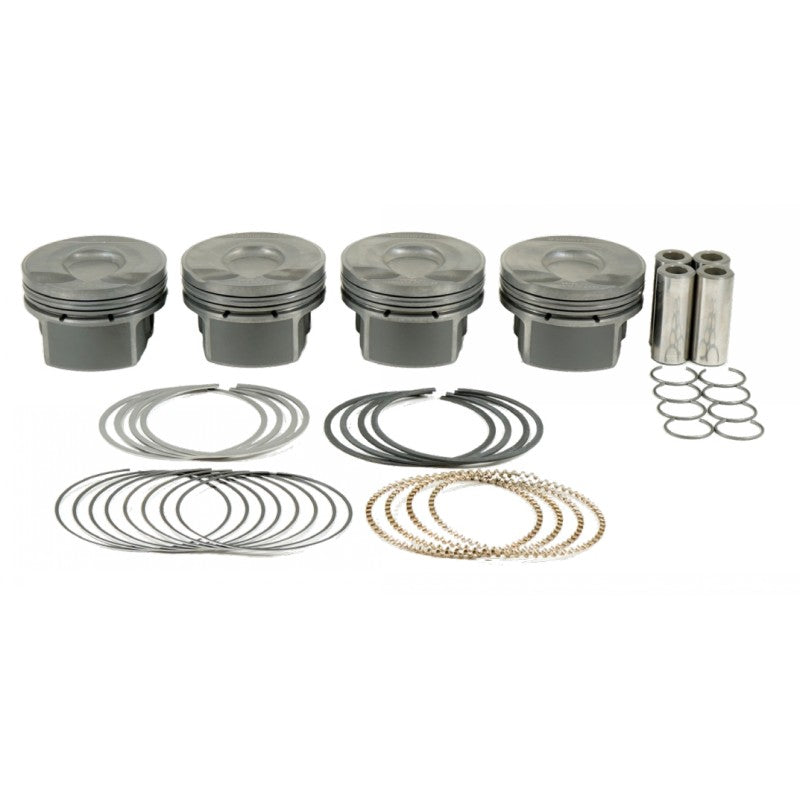 MAHLE 930067351T Piston Kit with TBC (77.50mm x 28.5mm CH, 85.8mm stroke, 138.2mm rod, 20mm pin, -1.1cc, 273g, 10.3CR, M142P) for BMW N14 1.6L Photo-0 