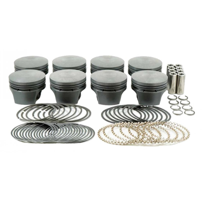 MAHLE 930074842T Piston Kit Dome (290cid 3.342 x 1.375CH, 4.125stroke, 7.000rod, 0.750pin, 12.8cc, 342g, 9.2CR, 4032) for FORD Flathead Photo-0 