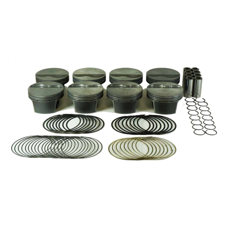 MAHLE 930219405T Piston Kit Dish (383cid 3.905 x 1.105RCH, 4.000stroke, 6.125rod, 0.927pin, -26.0cc, 383g, 8.9CR, 2618) for CHEVROLET LS1/2/6 5.3L/6.0L Photo-0 