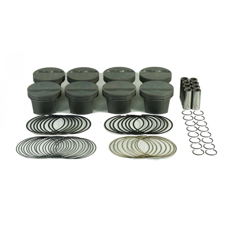 MAHLE 930204596T Piston Kit Flat Top (315cid 3.796 x 1.550CH, 3.480stroke, 5.700rod, 0.927pin, -3.0cc, 417g, 9.7CR, 4032) for CHEVROLET Small Block Photo-0 