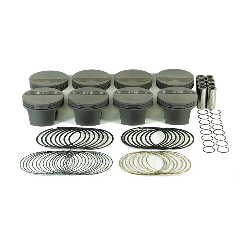 MAHLE 930201165T Piston Kit Flat Top (436cid 4.165 x 1.000RCH, 4.000stroke, 6.000rod, 0.927pin, -5.0cc, 422g, 12.5CR, 4032) for CHEVROLET Small Block Photo-0 