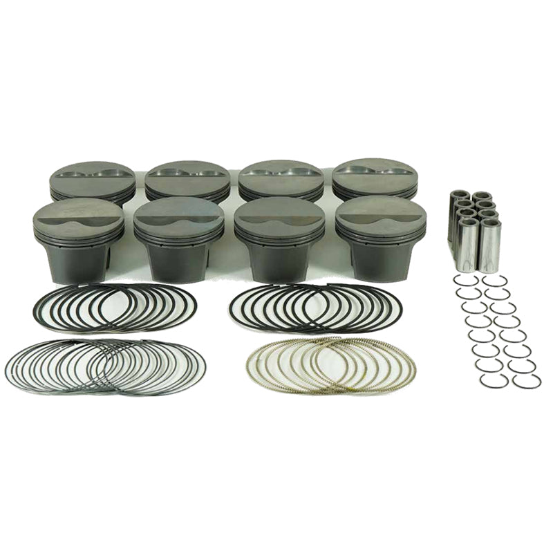 MAHLE 930202630T Piston Kit Flat Top (357cid 4.030 x 1.250CH, 3.500stroke, 6.000rod, 0.927pin, - 4.1cc, 393g, 10.6CR, 4032) for CHEVROLET Small Block Photo-0 