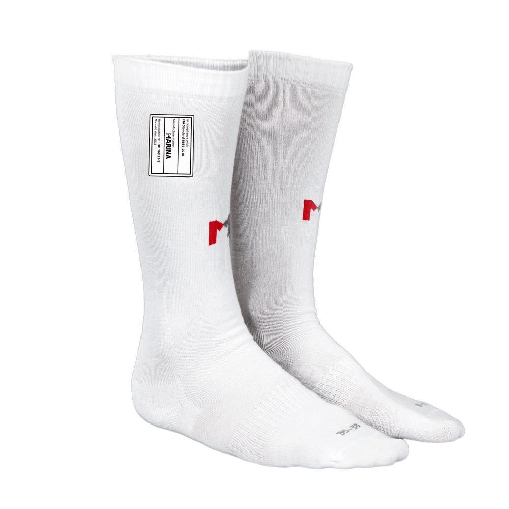 MARINA RACEWEAR R50-047:T43-46 Socks M-Cool, White, Size 43-46 Photo-0 