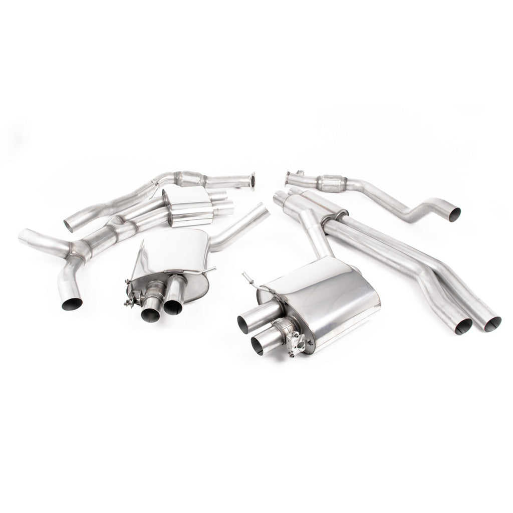 MILLTEK SSXAU1001 Cat-Back Exhaust, 2.76" (Cerakote Black Trims) for AUDI RS5 Sportback (B9.5) Non-OPF 2019- Photo-0 