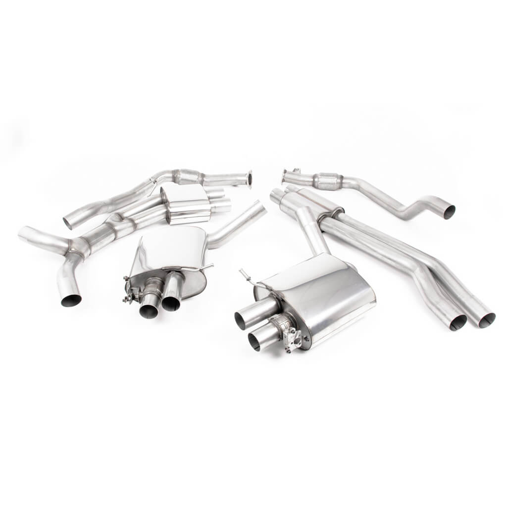 MILLTEK SSXAU1005 Cat-Back Exhaust, 2.76" (Titanium Trims) for AUDI RS5 Sportback (B9.5) Non-OPF 2019- Photo-0 