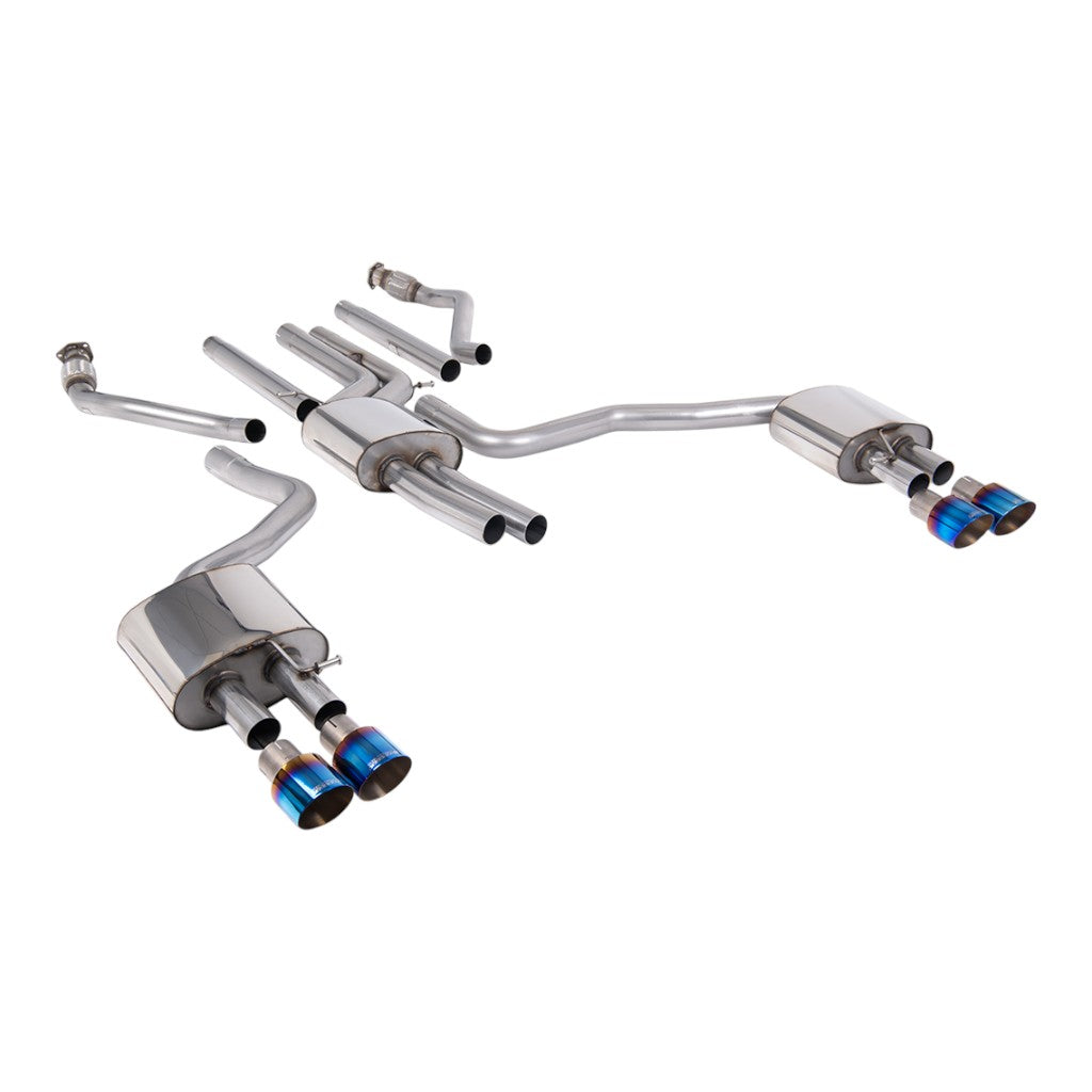 MILLTEK SSXAU1058 Cat-Back Exhaust, 2.76" (Burnt Titanium GT-100 Trims) for AUDI A6 3.0L TFSI S-Line (C7.5) 2015-2018 Photo-0 