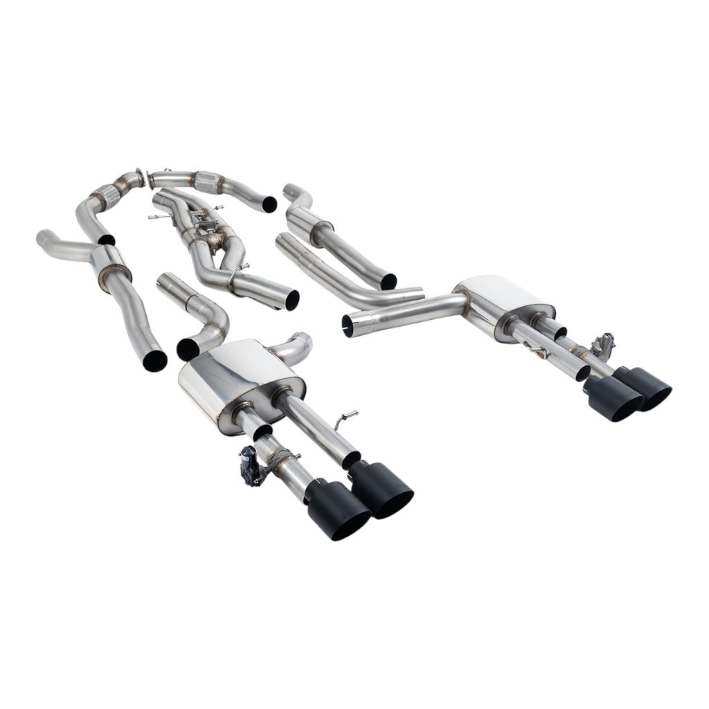 MILLTEK SSXAU1061 Cat-Back Exhaust, 3.15" (Cerakote Black GT-115 Trims) for AUDI S8 (D5) Non-OPF/GPF 2020- Photo-0 