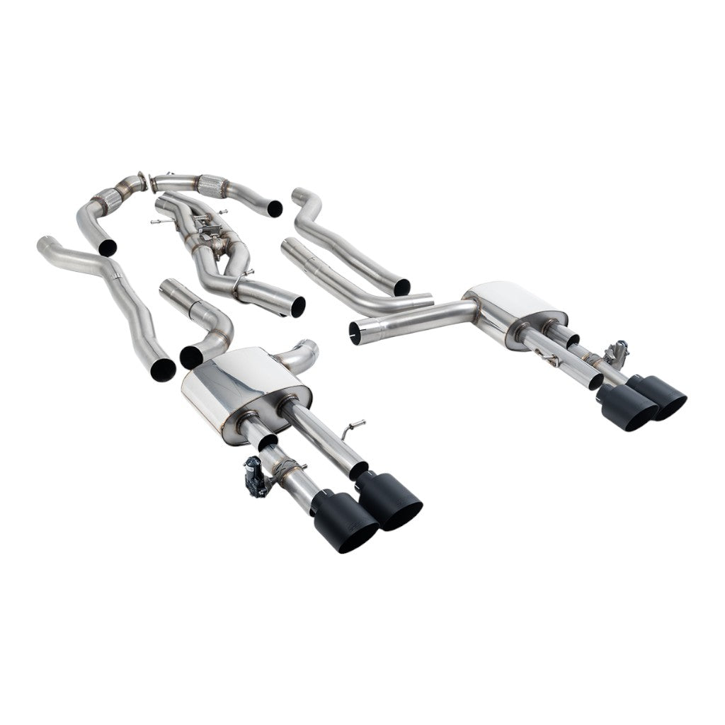 MILLTEK SSXAU1066 Cat-Back Exhaust, 3.15" (Cerakote Black GT-115 Trims) for AUDI S8 (D5) Non-OPF/GPF 2020- Photo-0 