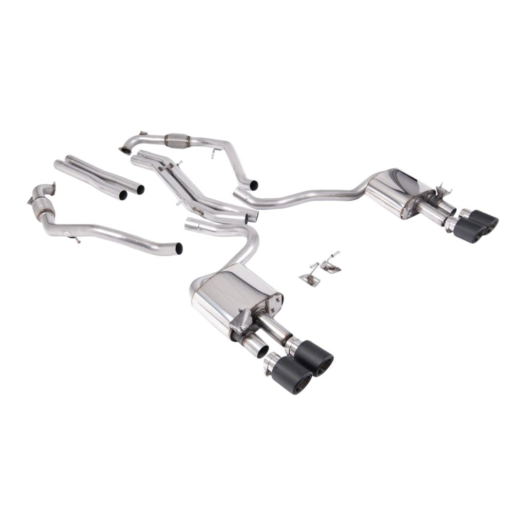 MILLTEK SSXAU1160 Cat-Back Exhaust, 2.5'' (Quad JET-100 Carbon Trims) for AUDI S5 Coupe / Sportback RHD (B9) 2017- Photo-0 
