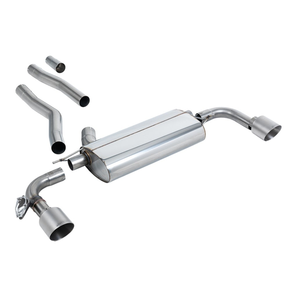 MILLTEK SSXBM1204 Filter-Back Exhaust, 3" (Brushed Titanium GT-115 Trims) for BMW 128ti (F40) OPF/GPF Photo-0 