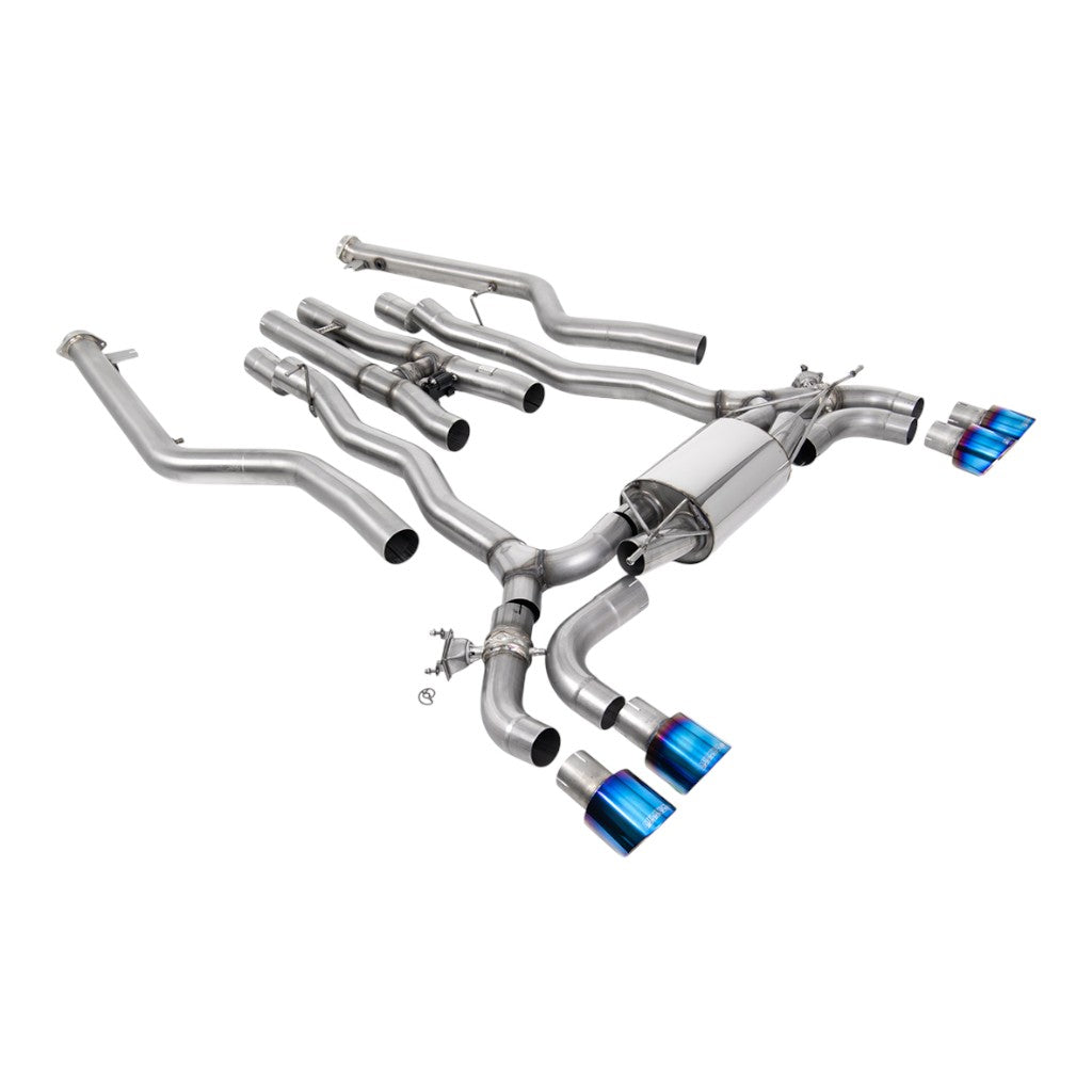 MILLTEK SSXBM1230 Cat-Back Exhaust, 3.15" (Blue Titanium GT-100 Trims) for BMW M5 / M5 Competition LCI (F90) OPF/GPF Photo-0 