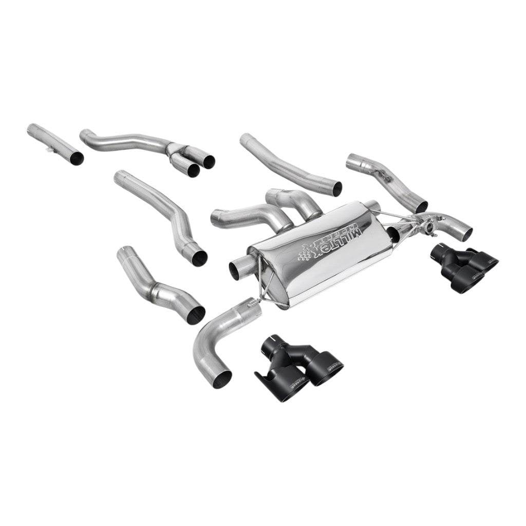 MILLTEK SSXBM1252 Cat-Back Exhaust, 3" (Cerakote Black GT-100 Trims) for BMW M240i XDrive (G42) Non-OPF/GPF Photo-0 