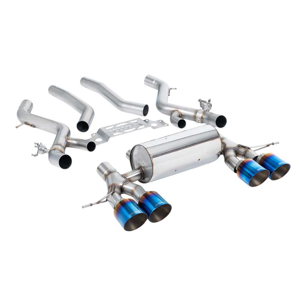 MILLTEK SSXBM1284 Filter-Back Exhaust, 3" (Burnt Titanium GT-115 Trims) for BMW M2 (G87) OPF/GPF Photo-0 