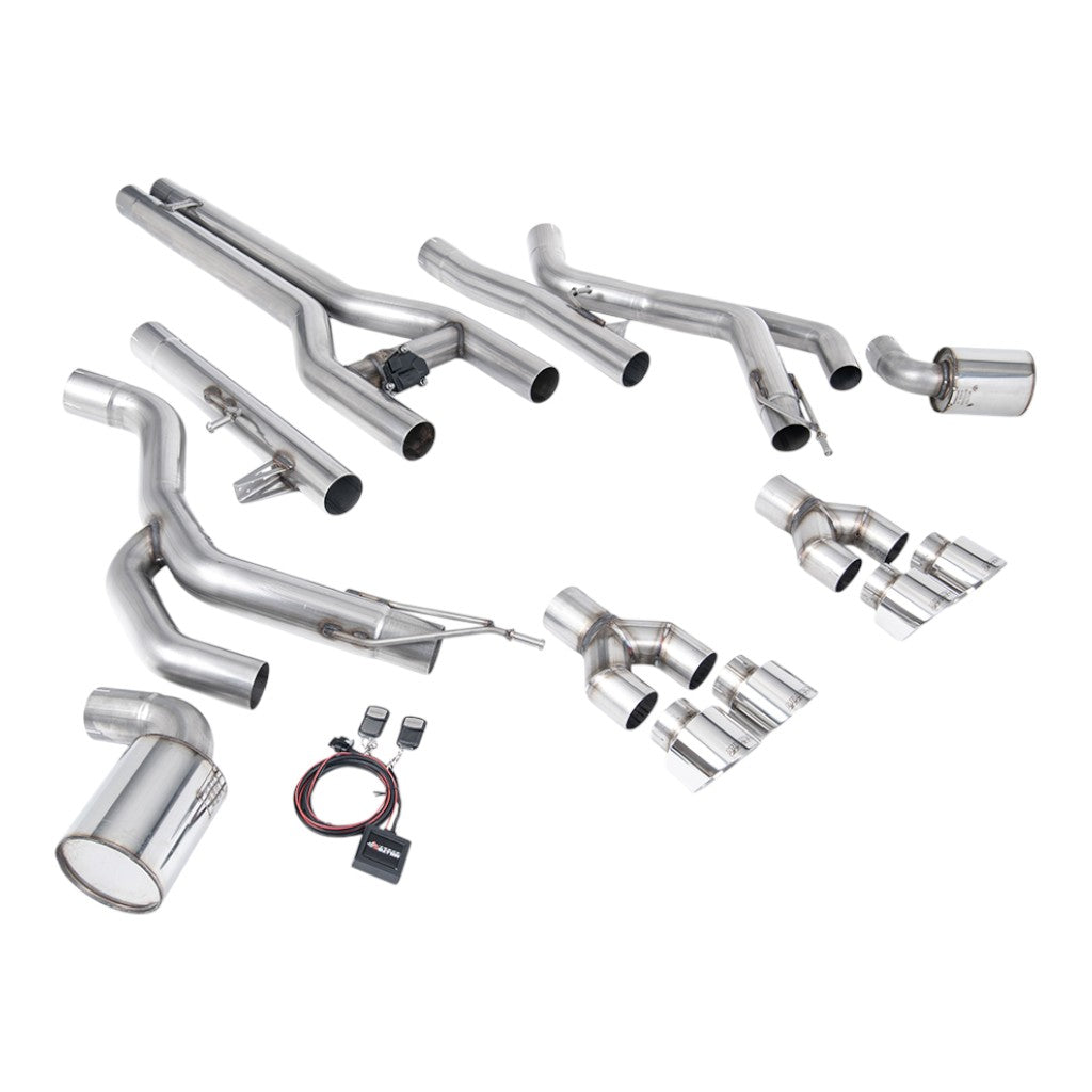 MILLTEK SSXDOD101 Front Pipe-Back Exhaust, 3" (Polished GT-100 Tips) for DODGE Challenger SRT Hellcat 2015-2022 Photo-0 