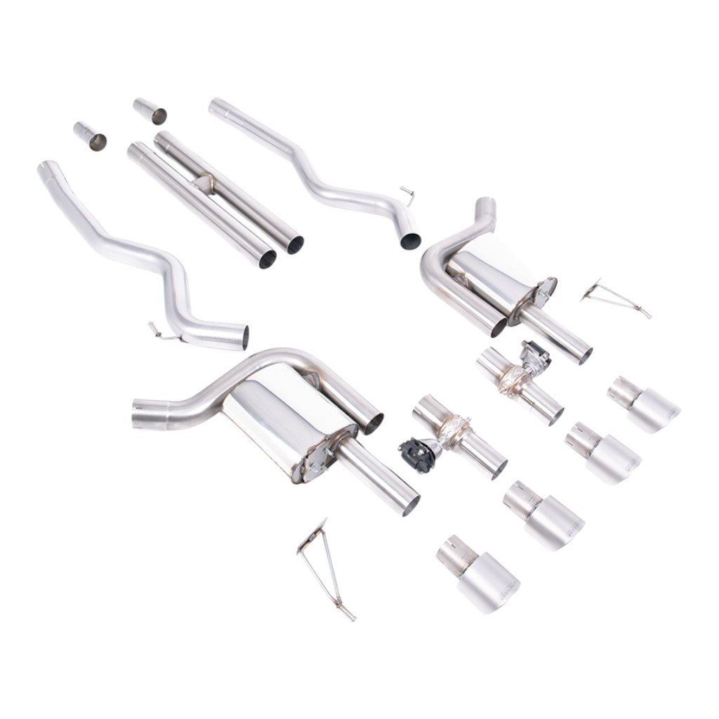 MILLTEK SSXFD431 Cat-Back Exhaust, 2.76" (Brushed Titanium GT-100 Tips) for FORD Mustang GT 5.0L Fastback (S650) 2024- Photo-0 