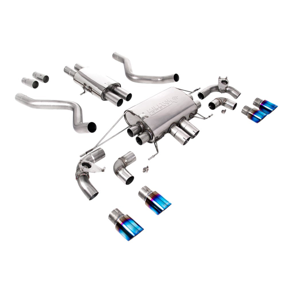 MILLTEK SSXLR113 Filter-Back Exhaust, 2.76" (Blue Titanium GT-90 Trims) for LAND ROVER Defender 90 P525 OPF/GPF 2021- Photo-0 