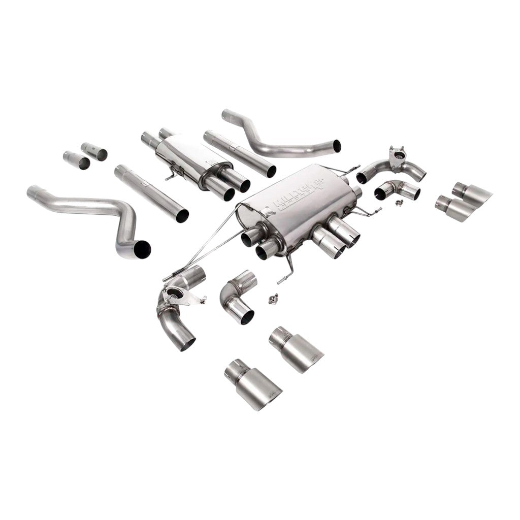 MILLTEK SSXLR122 Filter-Back Exhaust, 2.76" (Brushed Titanium GT-90 Trims) for LAND ROVER Defender 110 P525 OPF/GPF 2021- Photo-0 