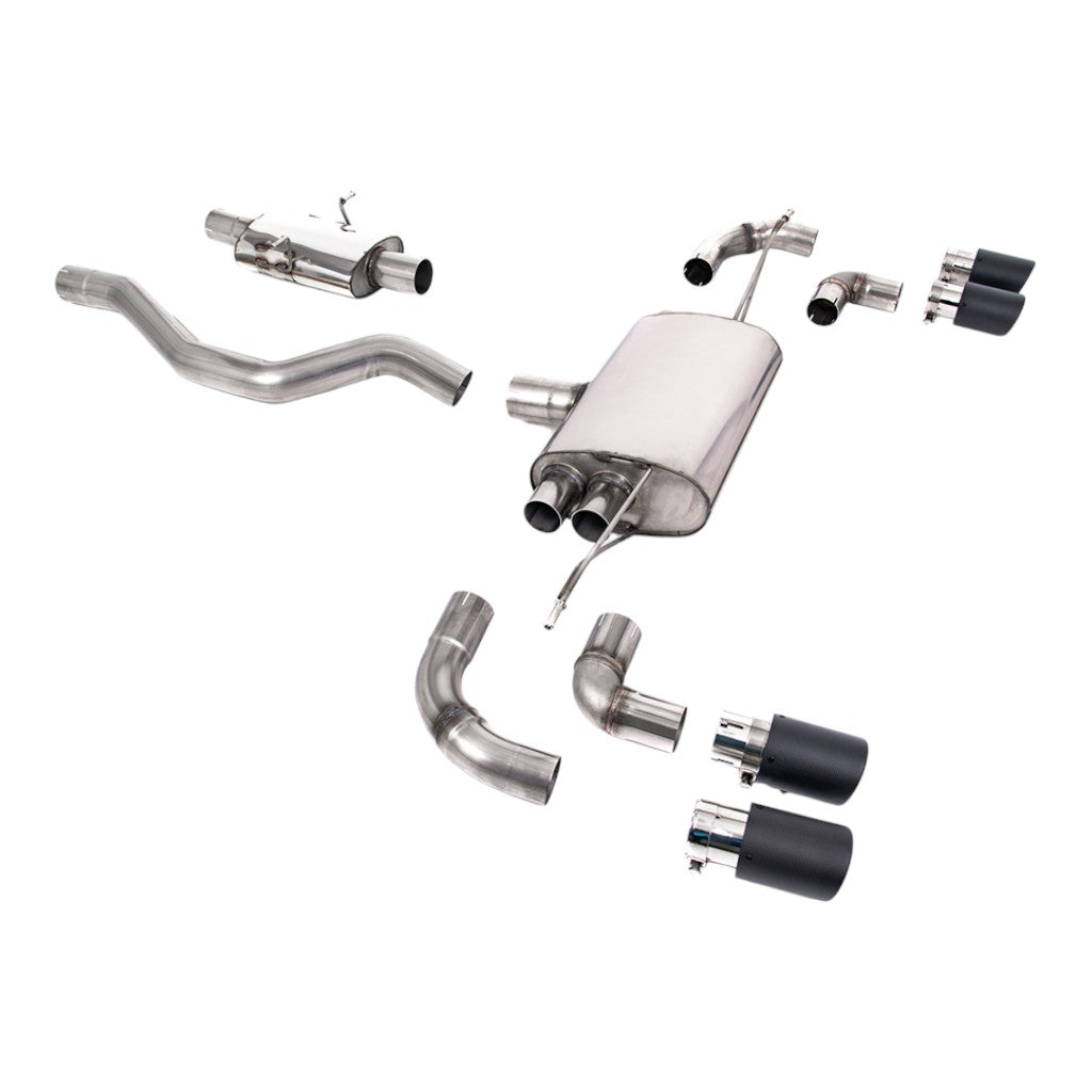 MILLTEK SSXLR144 Filter-Back Exhaust, 3" (Carbon JET-90 Trims) for LAND ROVER Defender 90 P300 / P400e 2020- Photo-0 