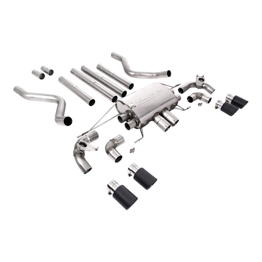 MILLTEK SSXLR187 Cat-Back Exhaust, 2.76" (Carbon JET-90 Trims) for LAND ROVER Defender 110 P525 Non-OPF/GPF 2021- Photo-0 