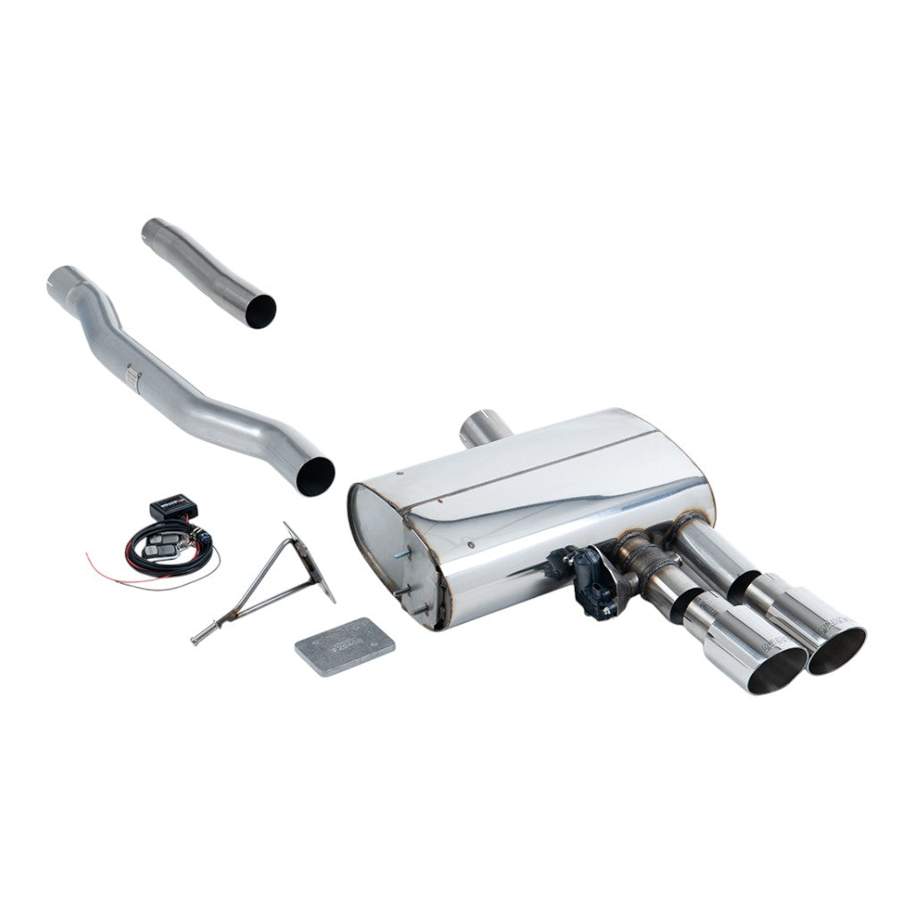 MILLTEK SSXM472 Filter-Back Exhaust, 2.76" (Polished GT-90 Trims) for MINI Cooper S LCI EU (F56) GPF/OPF 2019-2020 Photo-0 